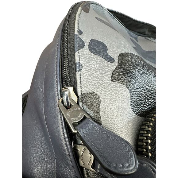 Men’s Coach Blue Camouflage Leather Backpack - Picture 7 of 9